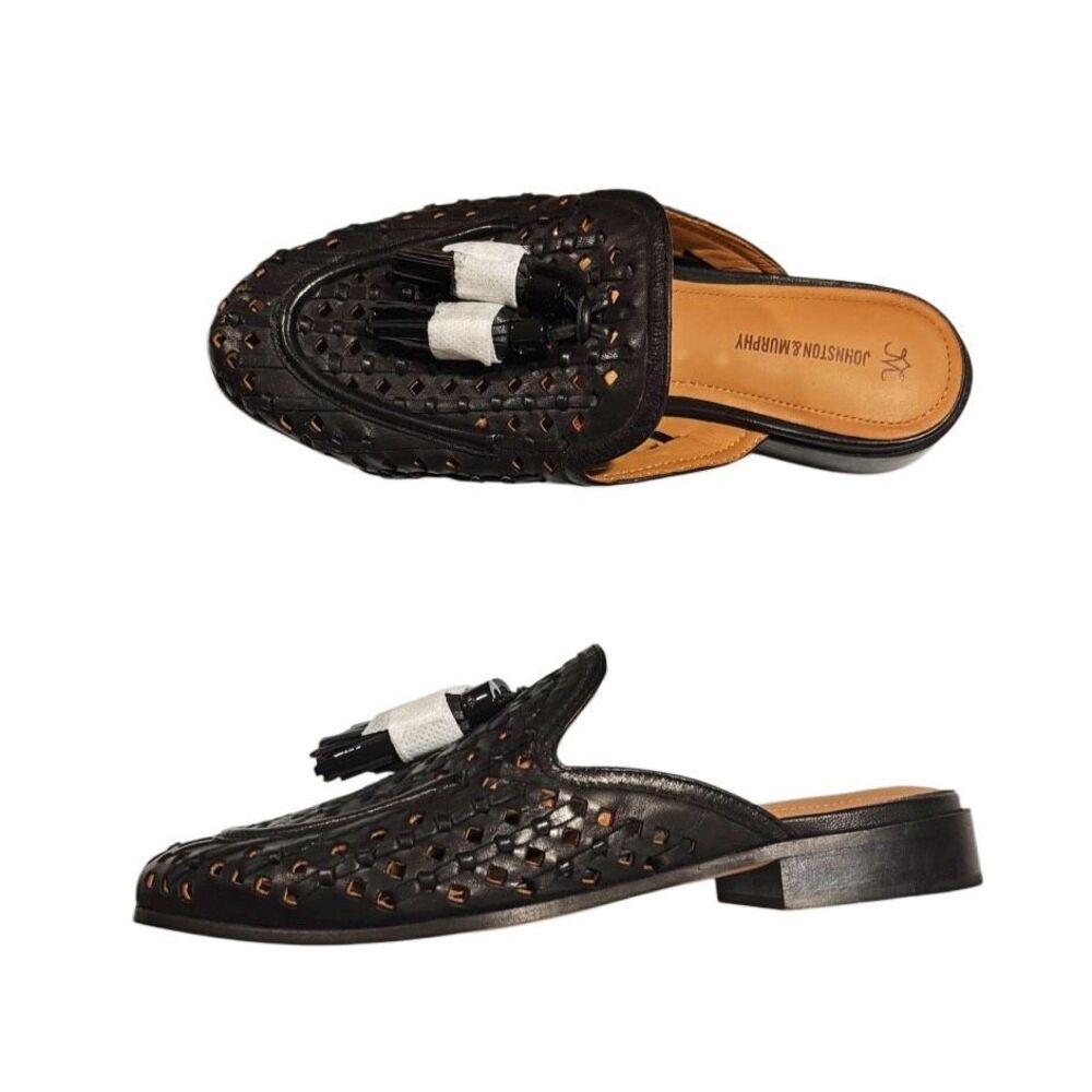 Johnston & Murphy Women's Ali Woven Tassel Mule Black in Size 6 - Picture 5 of 10